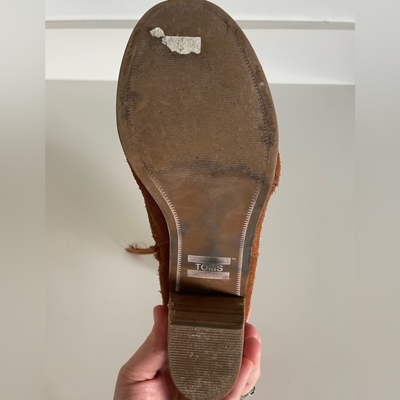 TOMS Marina Suede Booties in Tan - Picture 8 of 9